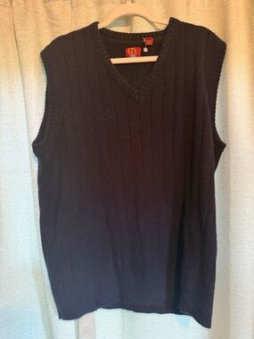 Haggar Men's Dark Navy Ribbed V-Neck Sweater Vest